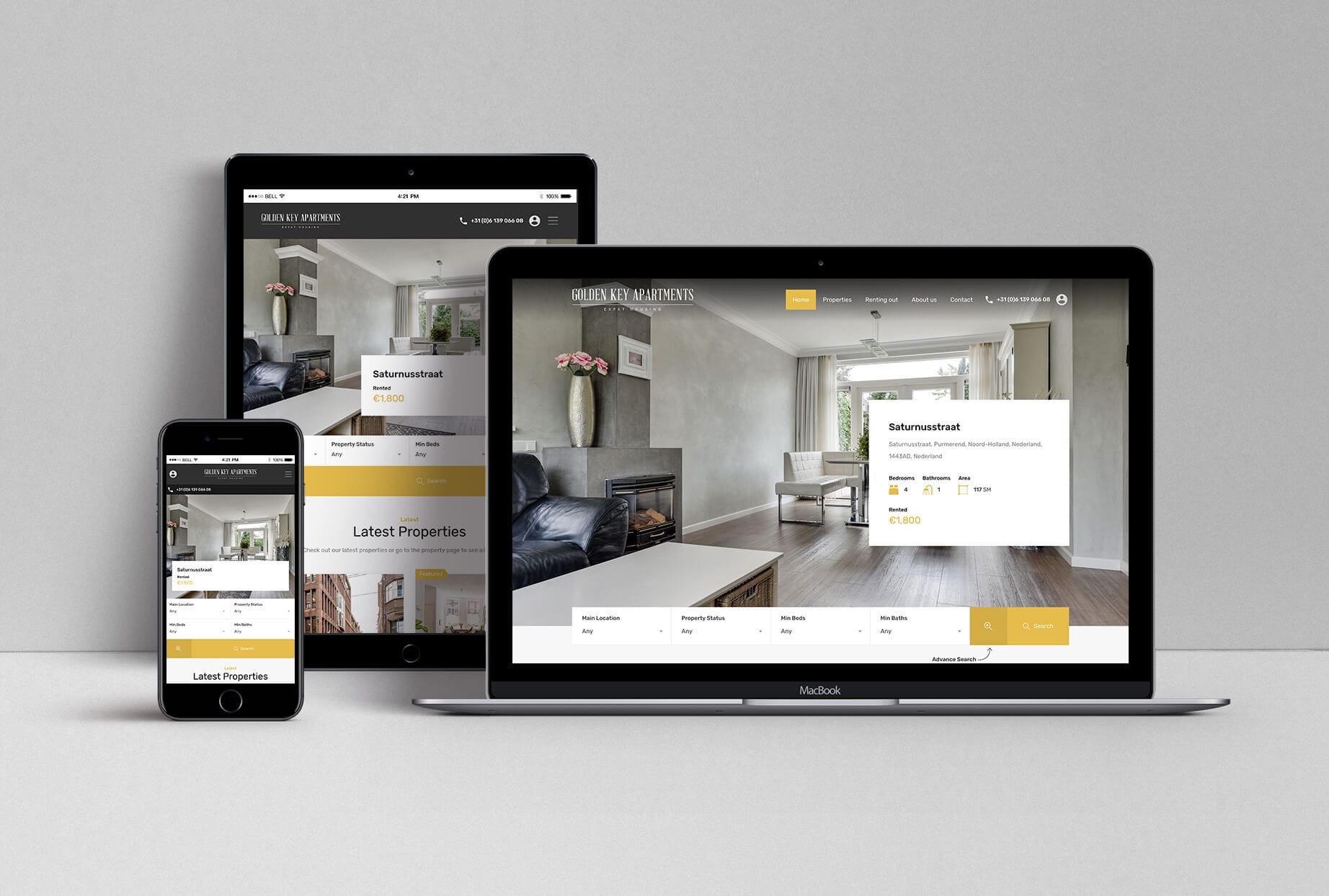 Golden Key Apartments Website Development 01