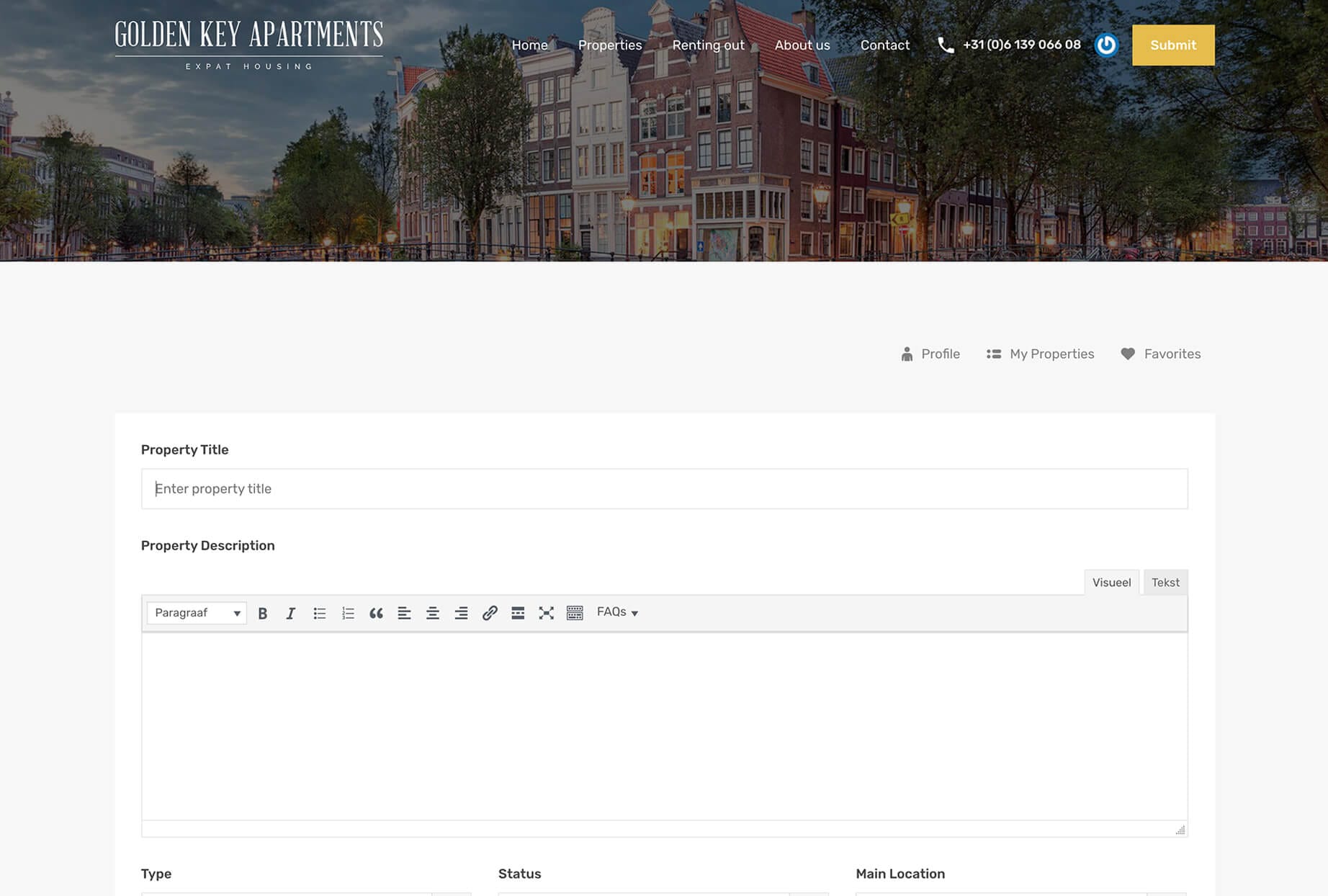 Golden Key Apartments Website Development 08